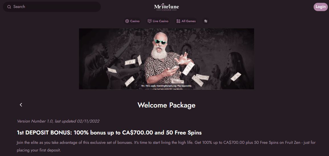 View first deposit bonus terms conditions